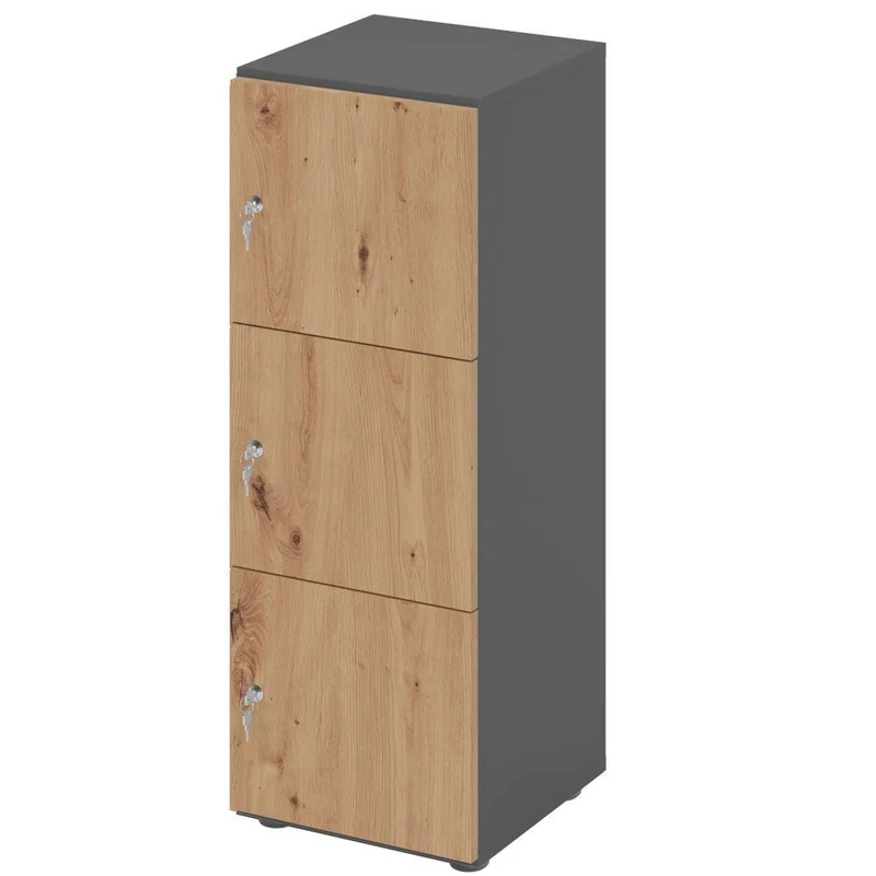 Schließfachschrank Pure - 3 Fächer H110 cm - Locker - Garderobenschrank