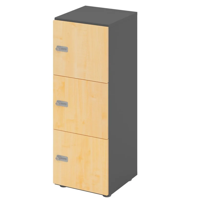 Schließfachschrank Pure - 3 Fächer H110 cm - Locker - Garderobenschrank