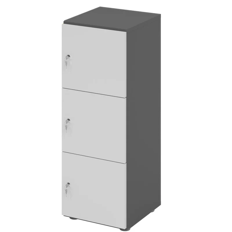 Schließfachschrank Pure - 3 Fächer H110 cm - Locker - Garderobenschrank