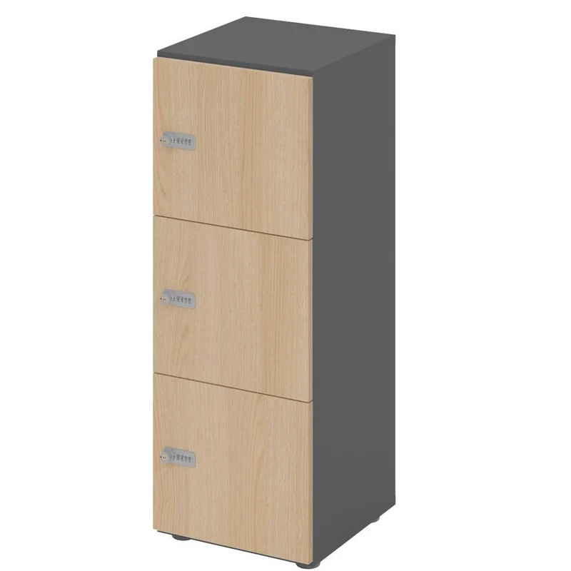 Schließfachschrank Pure - 3 Fächer H110 cm - Locker - Garderobenschrank