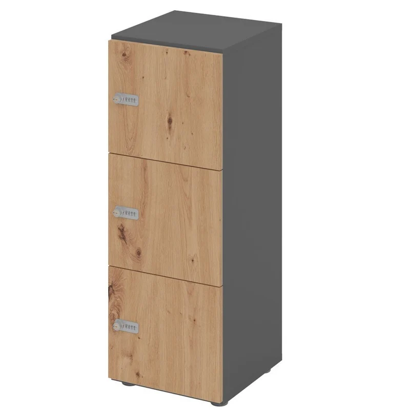 Schließfachschrank Pure - 3 Fächer H110 cm - Locker - Garderobenschrank