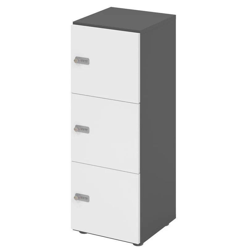 Schließfachschrank Pure - 3 Fächer H110 cm - Locker - Garderobenschrank