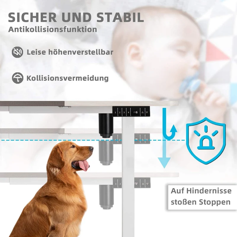 Elektrisch Höhenverstellbarer Schreibtisch 140X70 cm
