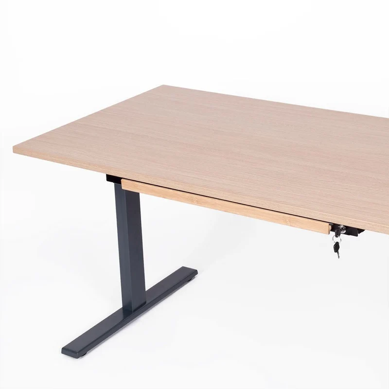 Unterbauschublade Schreibtisch Schublade Schwarz Slim Tray - B 87,6 x T 26 x H 3,2/4,5 cm