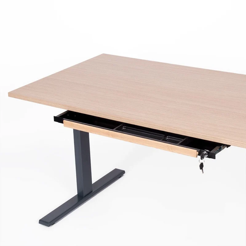 Unterbauschublade Schreibtisch Schublade Schwarz Slim Tray - B 87,6 x T 26 x H 3,2/4,5 cm