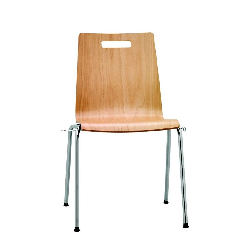 Stapelstuhl Besucherstuhl 4-Fuß PLUS 5 Buchenschale - Holz-Schalenstühle Stapelstuhl Robust & Pflegeleicht- Auf Rechnung kaufen