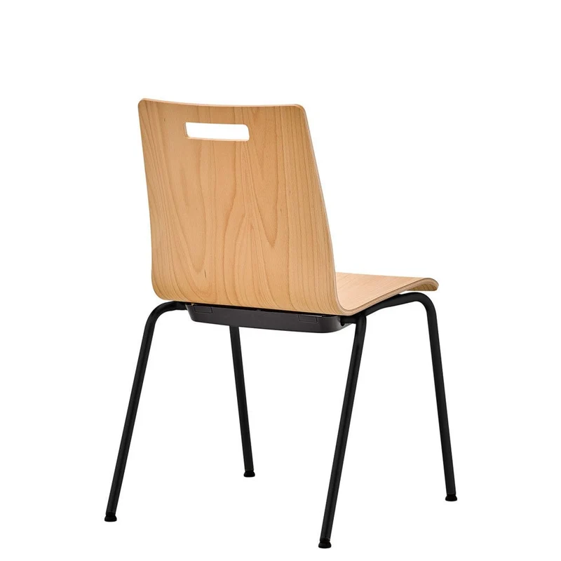 Stapelstuhl Besucherstuhl 4-Fuß PLUS 5 Buchenschale - Holz-Schalenstühle Stapelstuhl Robust & Pflegeleicht- Auf Rechnung kaufen