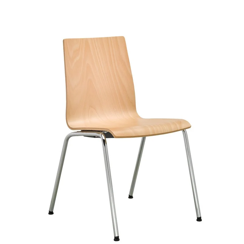 Stapelstuhl Besucherstuhl 4-Fuß PLUS 5 - Holzschalenstuhl - Gestell Schwarz - Reihenverbinder - Schreibtablar - Jetzt mit Bestpreis auf Rechnung kaufen