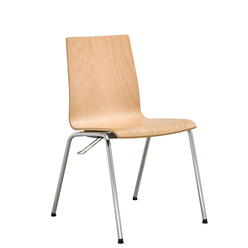 Stapelstuhl Besucherstuhl 4-Fuß PLUS 5 - Holzschalenstuhl - Gestell Schwarz - Reihenverbinder - Schreibtablar - Jetzt mit Bestpreis auf Rechnung kaufen