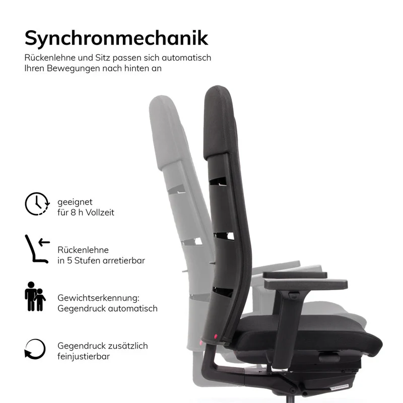 Ergonomischer Bürostuhl Netzrücken Agilis Matrix MT13 | Schwarz