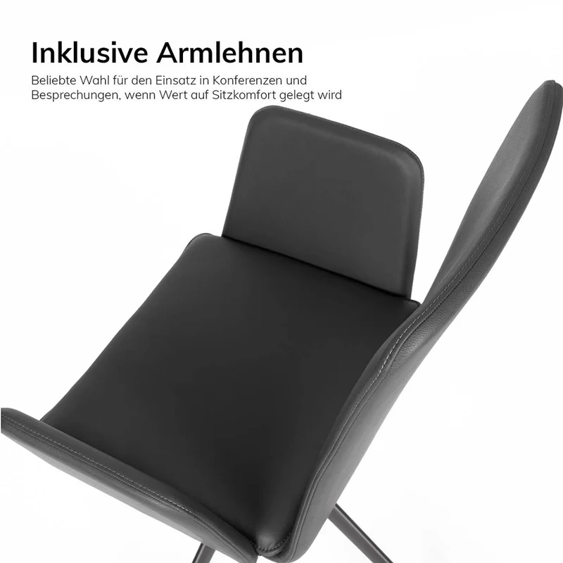 lento Smart Z Besucherstuhl Leder - Konferenzstuhl mit Wippfunktion