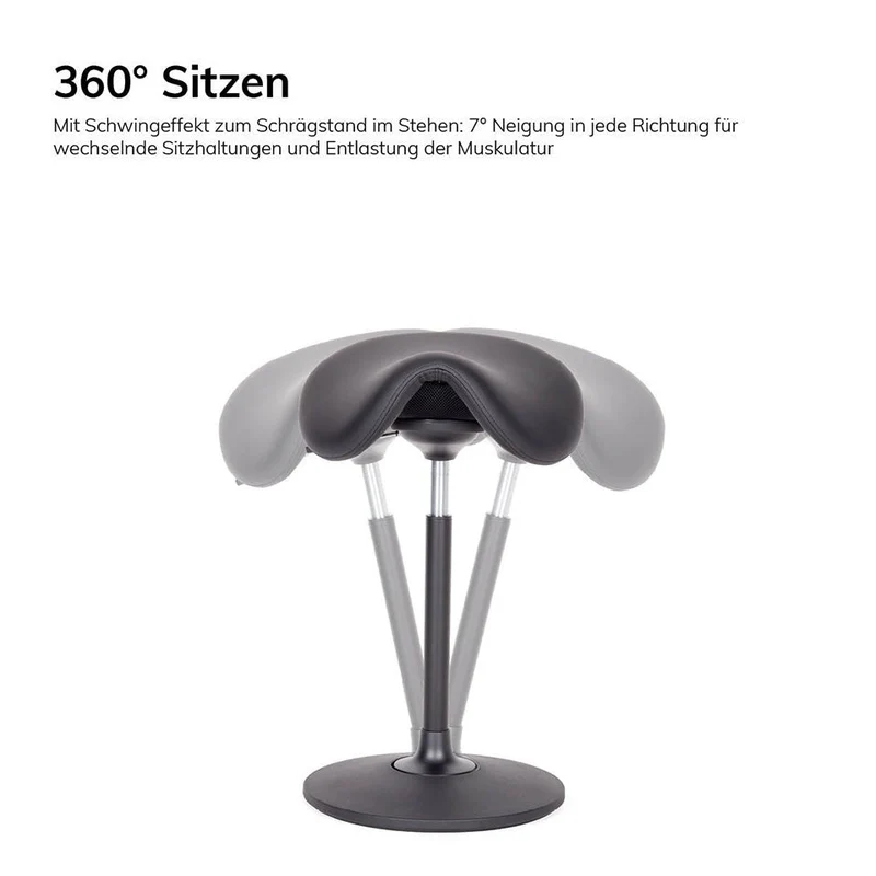 Stehhilfe - Ergonomischer Pendelhocker Lento Sella / Sattelsitz / Stehhocker für einen gesunden Rücken - Kunstleder Antibakteriell
