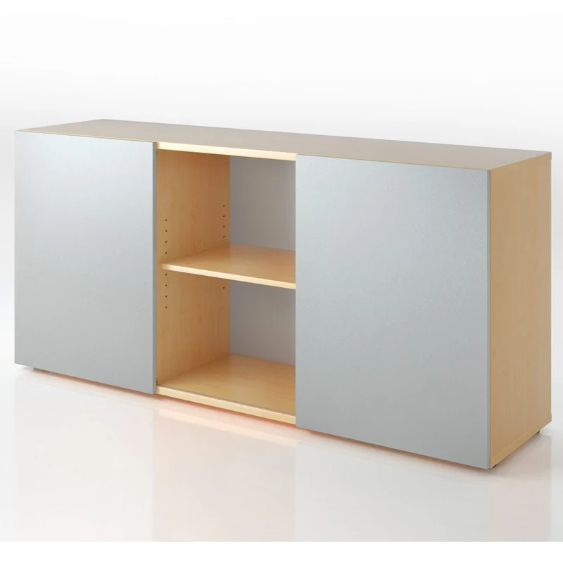 Sideboard Easy Schiebetürenschrank 2OH 160cm breit - Büromöbel Plus - mit Schwebetüren - auf Rechnung bestellen und sparen🇩🇪