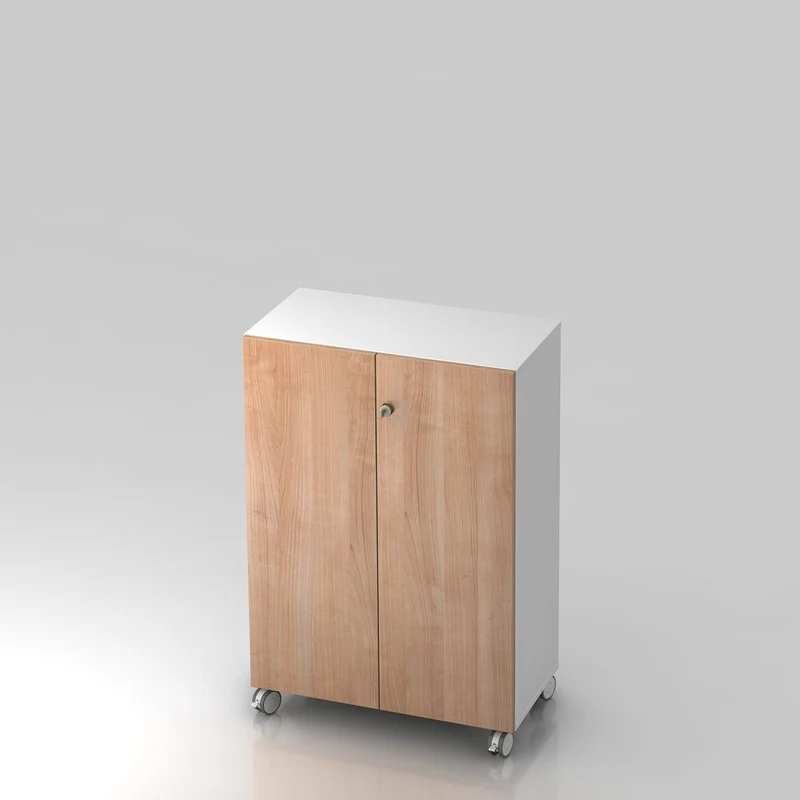 Mobiler Aktenschrank Büroschrank Pure - 3 Ordnerhöhen 80cm breit auf Rollen