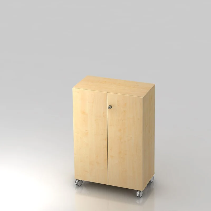 Mobiler Aktenschrank Büroschrank Pure - 3 Ordnerhöhen 80cm breit auf Rollen