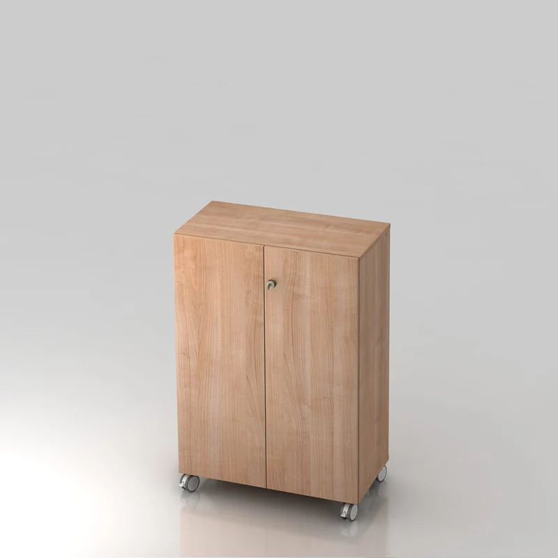 Mobiler Aktenschrank Büroschrank Pure - 3 Ordnerhöhen 80cm breit auf Rollen