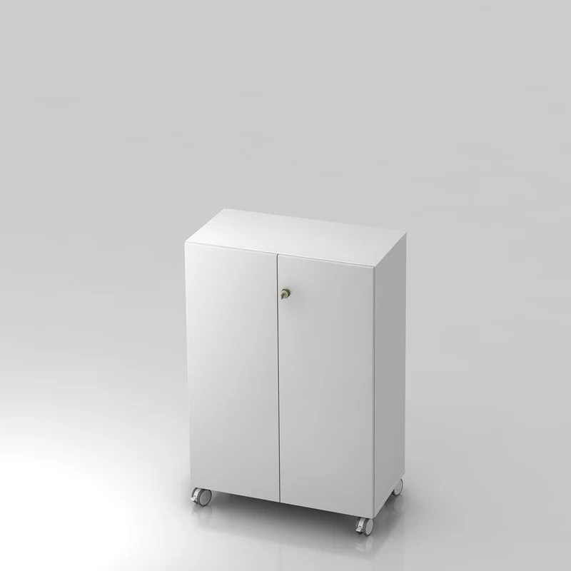 Mobiler Aktenschrank Büroschrank Pure - 3 Ordnerhöhen 80cm breit auf Rollen