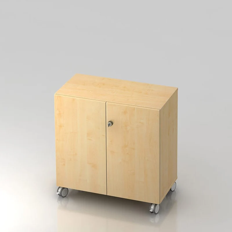 Mobiler Aktenschrank Büroschrank Pure - 2 Ordnerhöhen 80cm breit auf Rollen