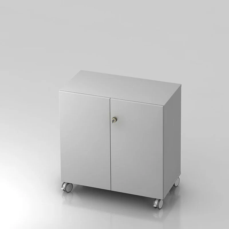 Mobiler Aktenschrank Büroschrank Pure - 2 Ordnerhöhen 80cm breit auf Rollen