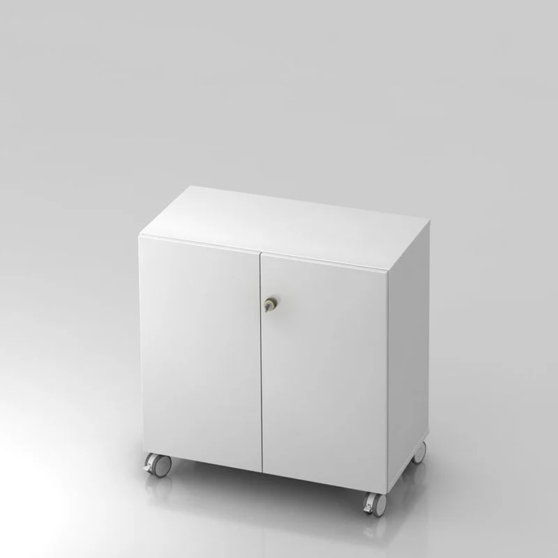 Mobiler Aktenschrank Büroschrank Pure - 2 Ordnerhöhen 80cm breit auf Rollen