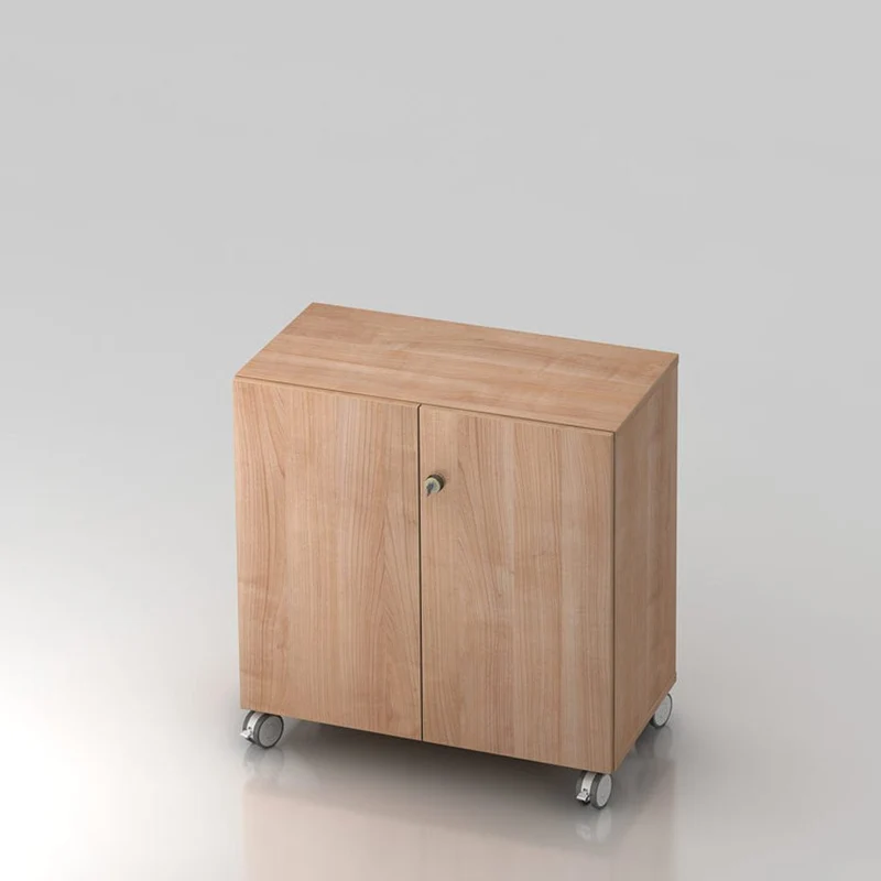 Mobiler Aktenschrank Büroschrank Pure - 2 Ordnerhöhen 80cm breit auf Rollen