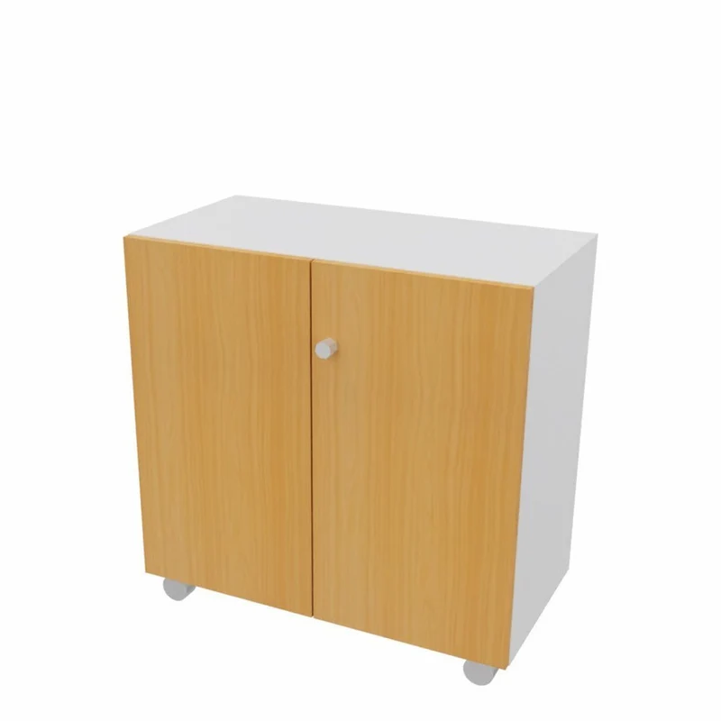 Mobiler Aktenschrank Büroschrank Pure - 2 Ordnerhöhen 80cm breit auf Rollen