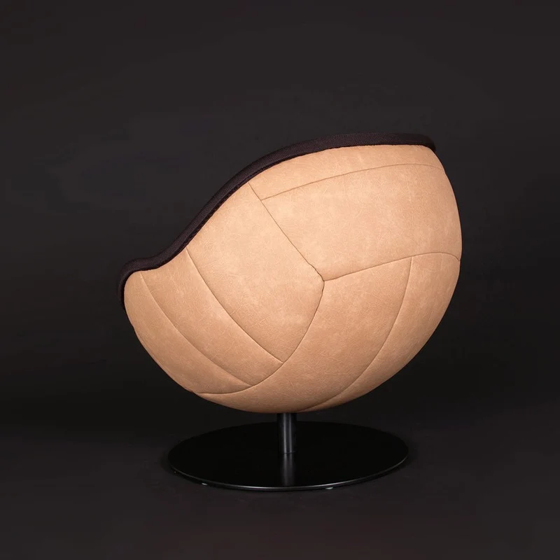 lillus WEMBLEY Vegan - Vintage - Loungesessel Kugelsessel Fußball Ballsessel Leder