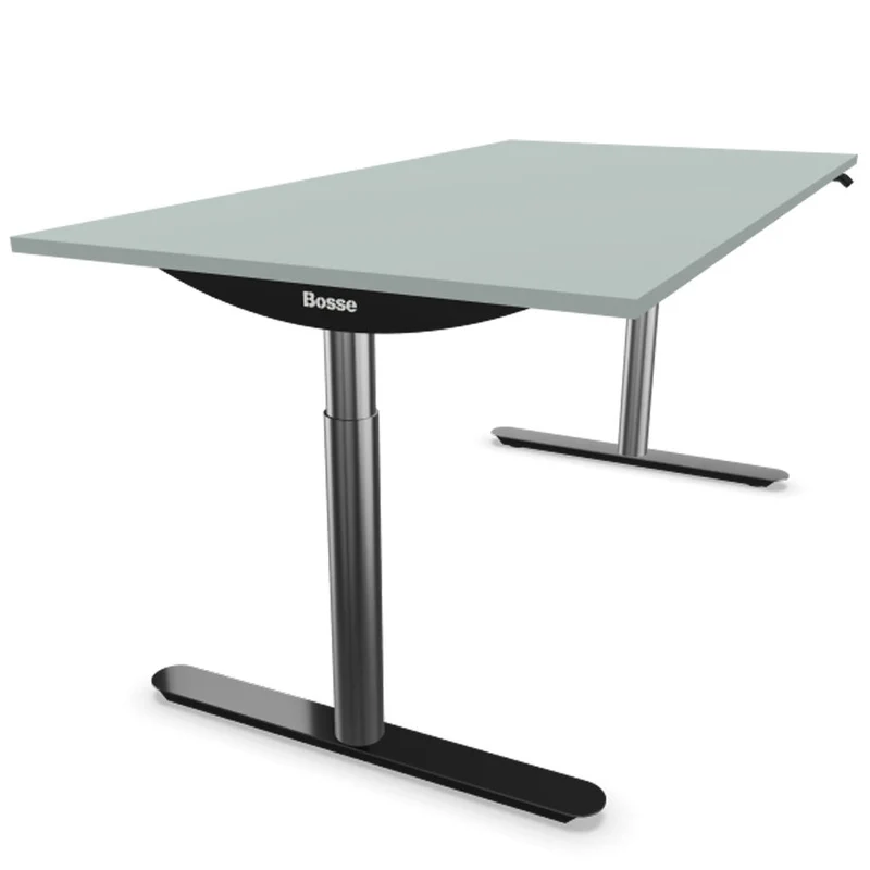 Bosse Modul Space M2 höhenverstellbarer Schreibtisch 62 - 126 cm - Melamin Arbeitsplatte - Gestell Chrom