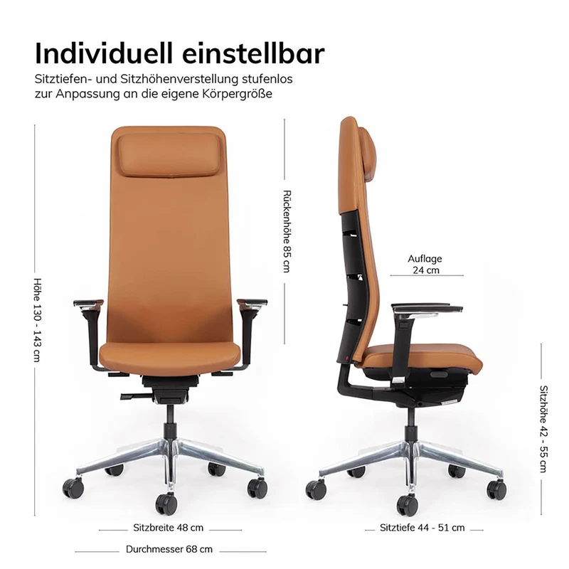lento agilis matrix MT14 - Chefsessel der Extraklasse - Echtleder