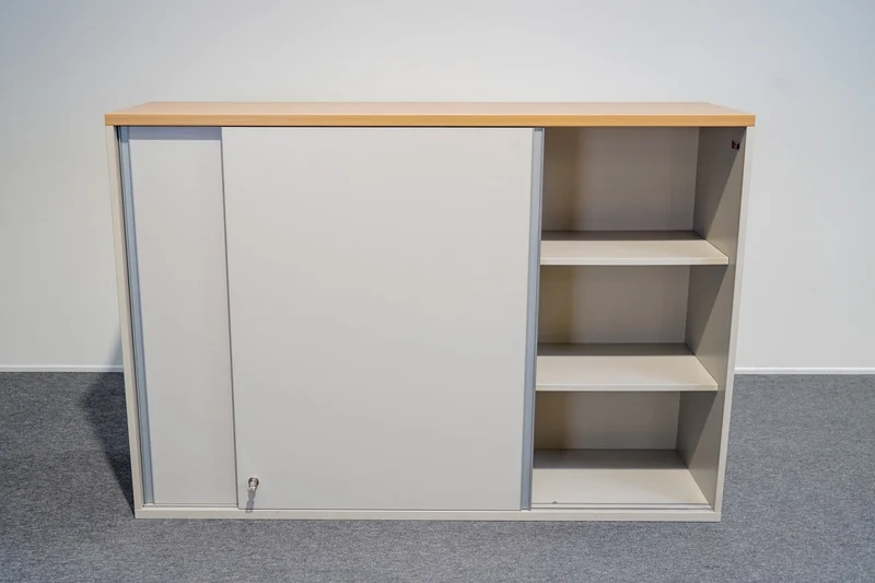 Aktenschrank mit Eiche Oberfläche 3OH 160cm gebraucht