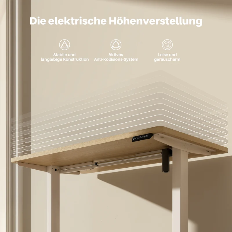 Basic Höhenverstellbarer Schreibtisch mit Entire Board Desktop