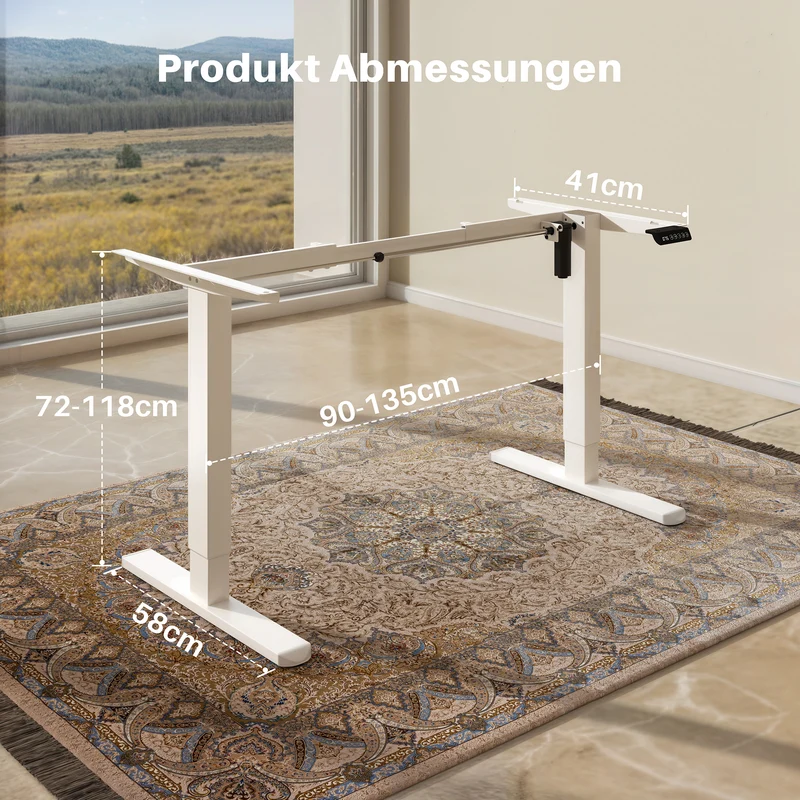 Basic Höhenverstellbarer Schreibtisch mit Entire Board Desktop