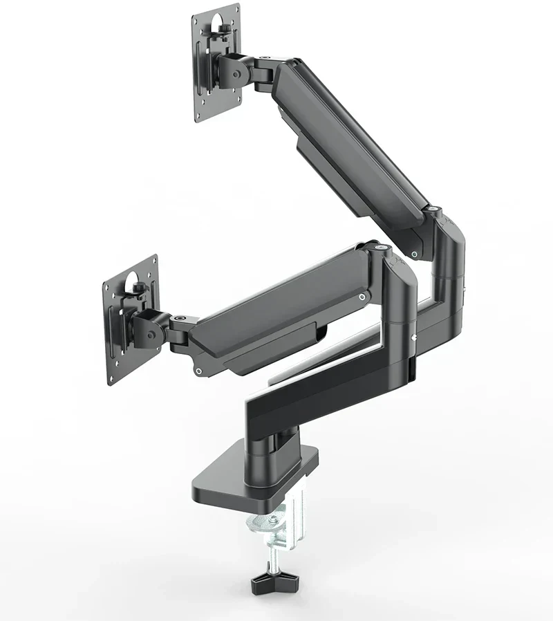 Dual-Monitor-Halterung für 17–32 Zoll Bildschirme – Schwenkbar, Neigbar, Höhenverstellbar – 2–10 kg Tragkraft pro Arm – Schwarz/Weiß