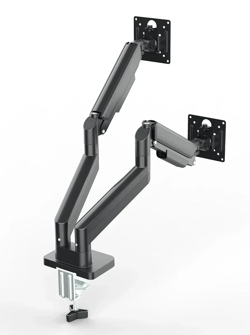 Dual-Monitor-Halterung für 17–32 Zoll Bildschirme – Schwenkbar, Neigbar, Höhenverstellbar – 2–10 kg Tragkraft pro Arm – Schwarz/Weiß