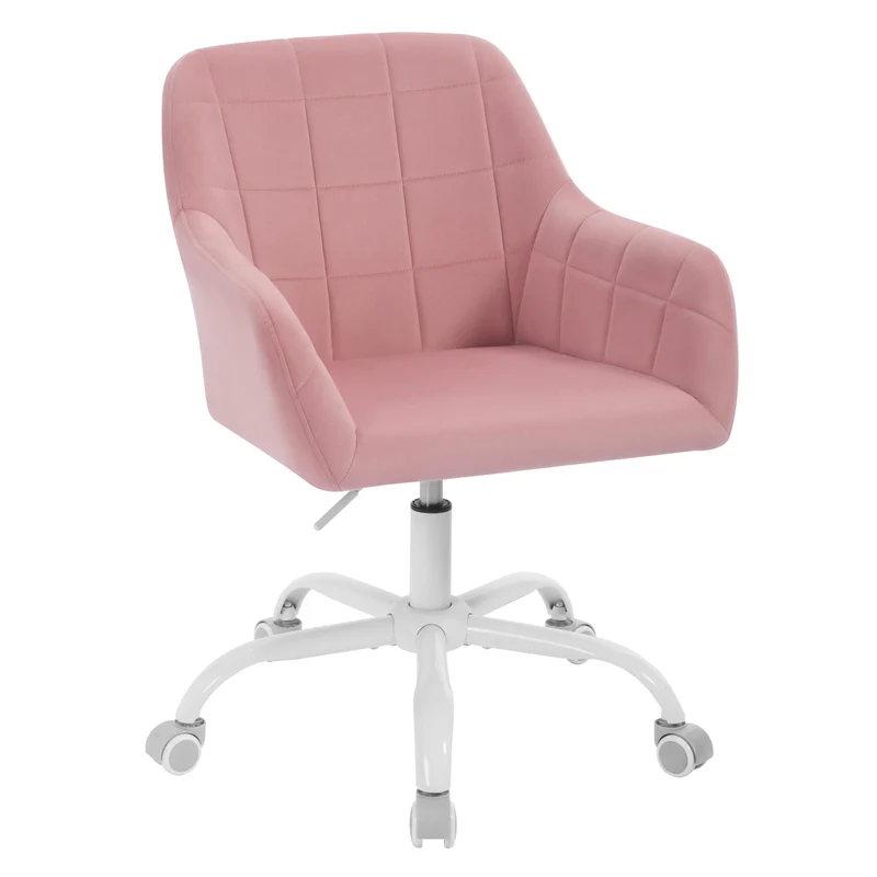 Höhenverstellbarer Ergonomischer Bürostuhl mit Rollen – Drehbar – Mit Armlehnen – 58 x 77–85 x 60,5 cm
