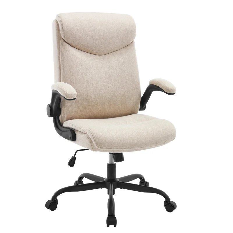 Bürostuhl – Höhenverstellbar & Drehbar – Gepolstert mit Klapparmen – 67 x 113 cm