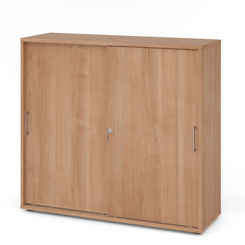Hammerbacher Schiebetürenschrank 1753S | 3 Ordnerhöhen | abschließbar | 120 x 110 x 40cm