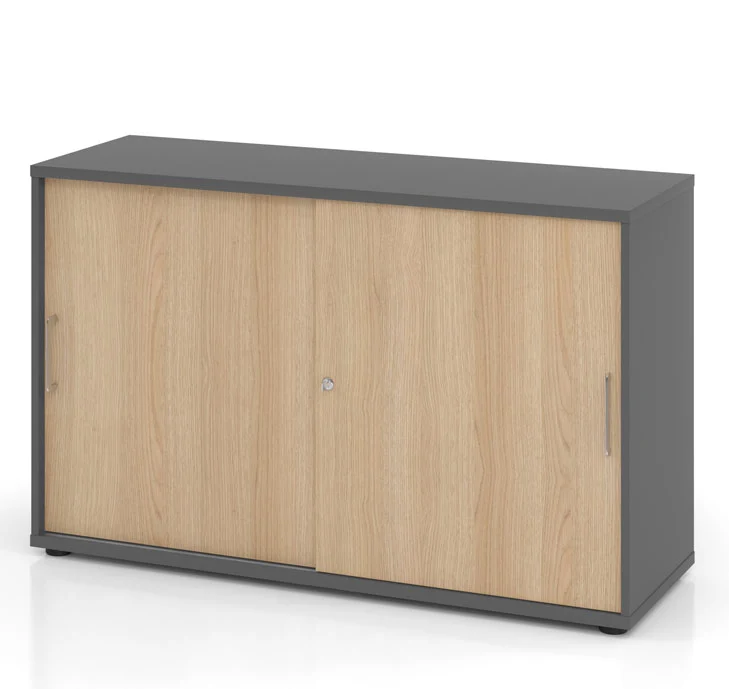 Hammerbacher Schiebetürenschrank 1752S, Holz, abschließbar, 120 x 74,8 x 40cm
