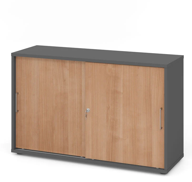 Hammerbacher Schiebetürenschrank 1752S, Holz, abschließbar, 120 x 74,8 x 40cm