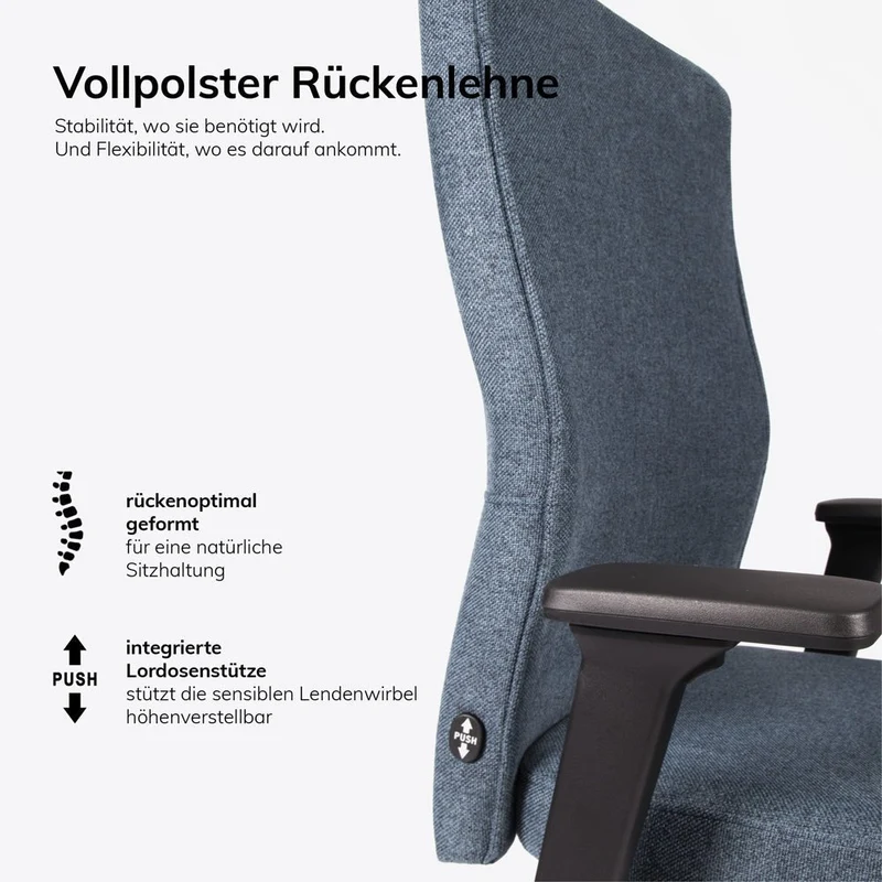 Ergonomischer Bürostuhl lento Genesis | wohnlicher Wollstoff