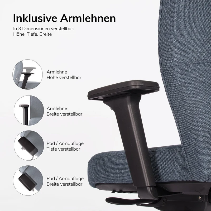 Ergonomischer Bürostuhl lento Genesis | wohnlicher Wollstoff