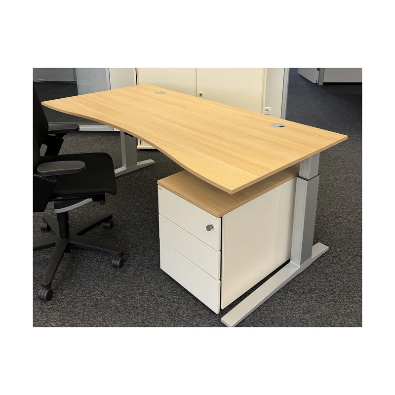 Schreibtisch Bene Freiform – 180 × 80 cm, höhenverstellbar 65–85 cm, gebraucht