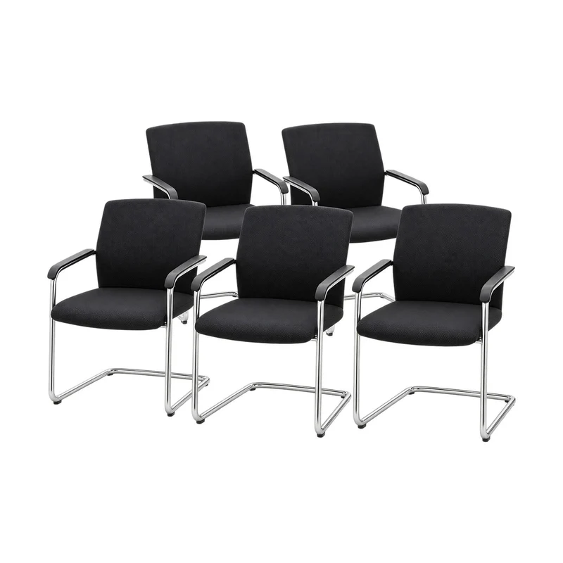 Freischwinger Wilkhahn – Schwarz mit Armlehnen, 5er-Paket, gebraucht