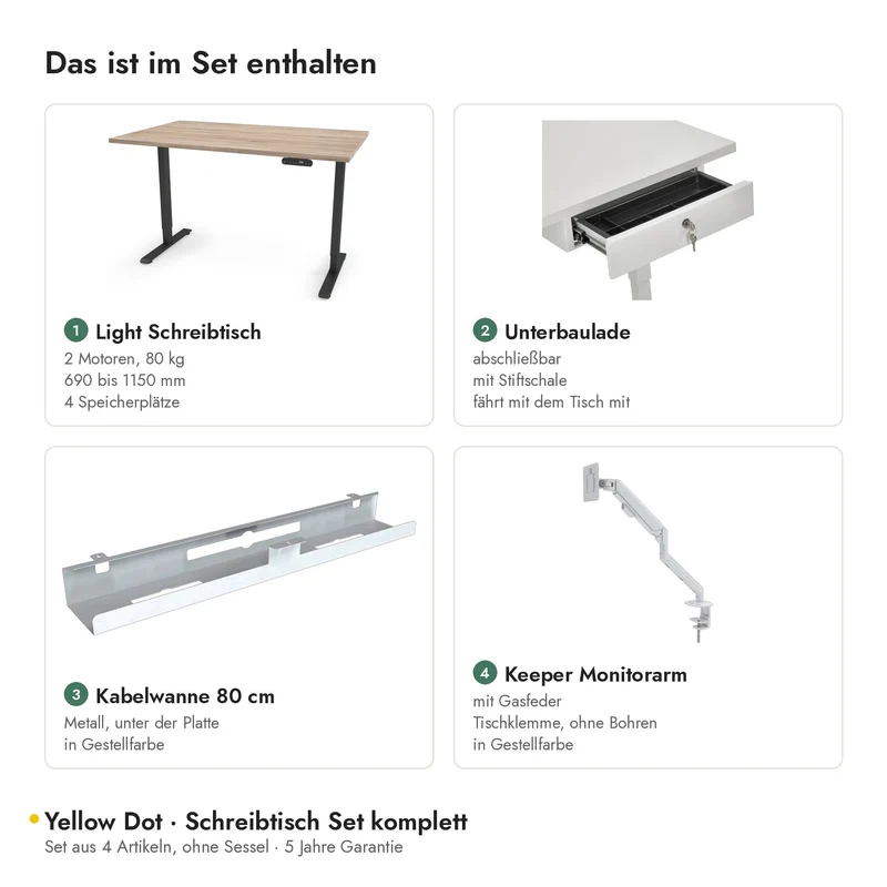 Yellow Dot · Schreibtisch Set komplett