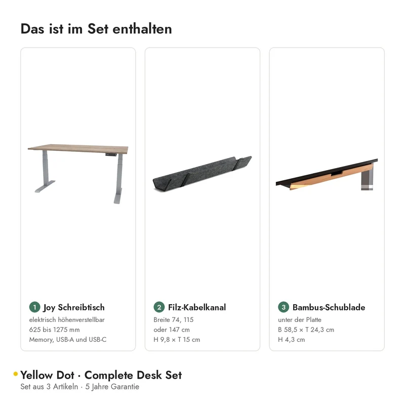 Yellow Dot · Complete Desk Set