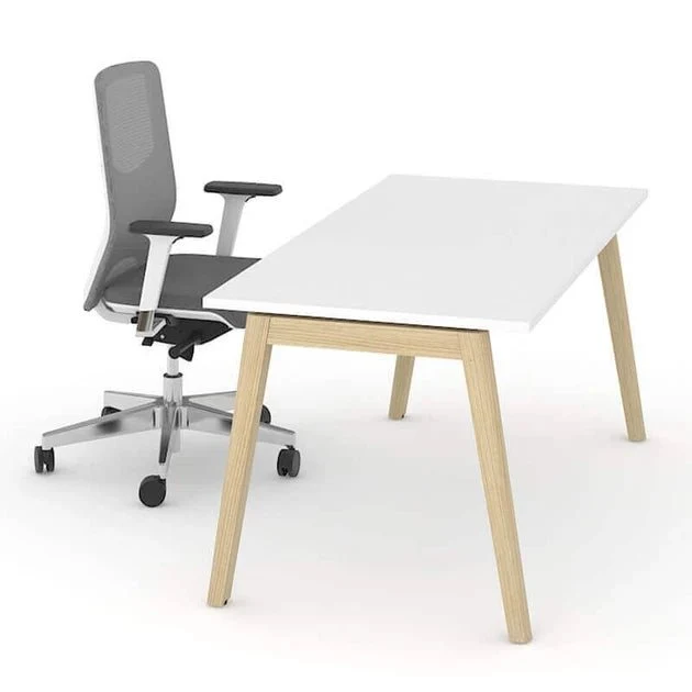 Schreibtisch Nova Wood - Eckige Platte