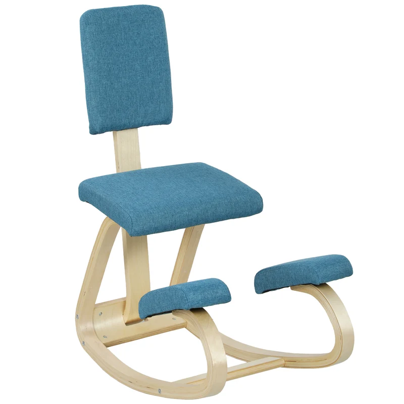 Cadeira Ajoelhada Ergonômica Assento de Saúde para Casa Escritório Meditação Azul Escuro
