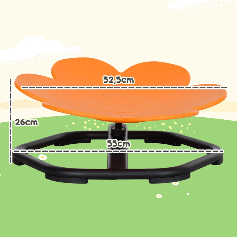 Cadeira sensorial infantil, Cadeira giratória para autismo, Assento de treino de equilíbrio sensorial em plástico Laranja