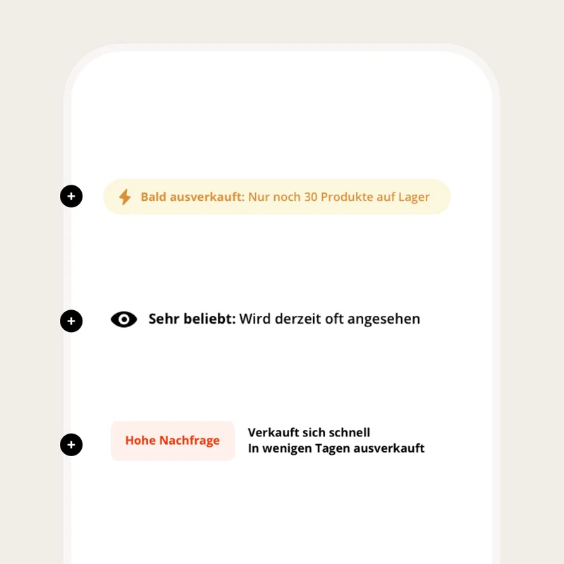 Produktseiten Fomo Badges