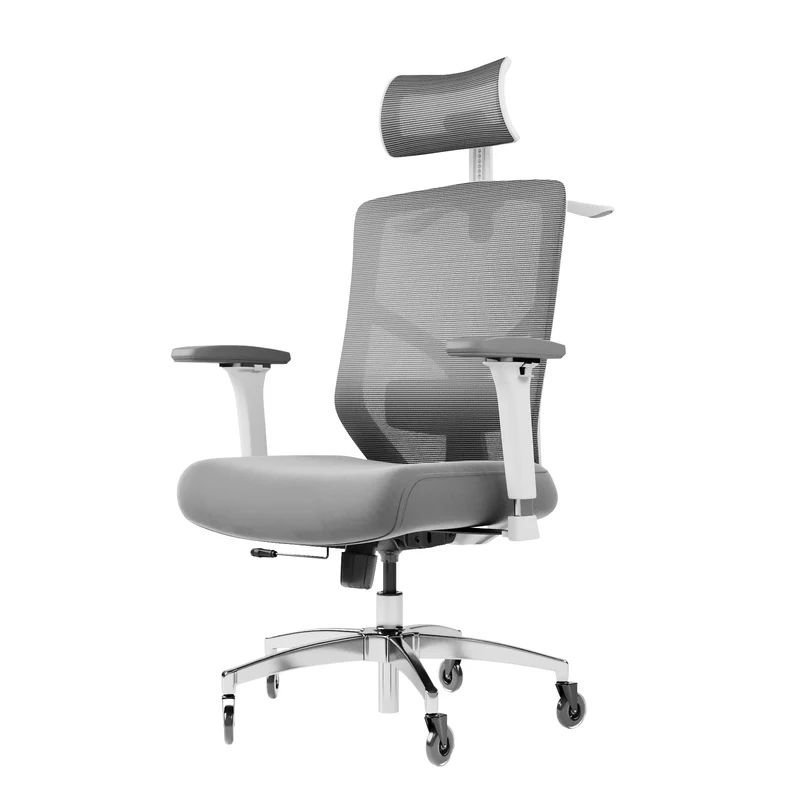 Ergonomischer Bürostuhl mit 4D Armlehnen, FineMesh & Silent Wheels